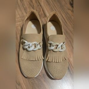 Yellow Box Tan Women's Loafers with Chain Detail Size 10